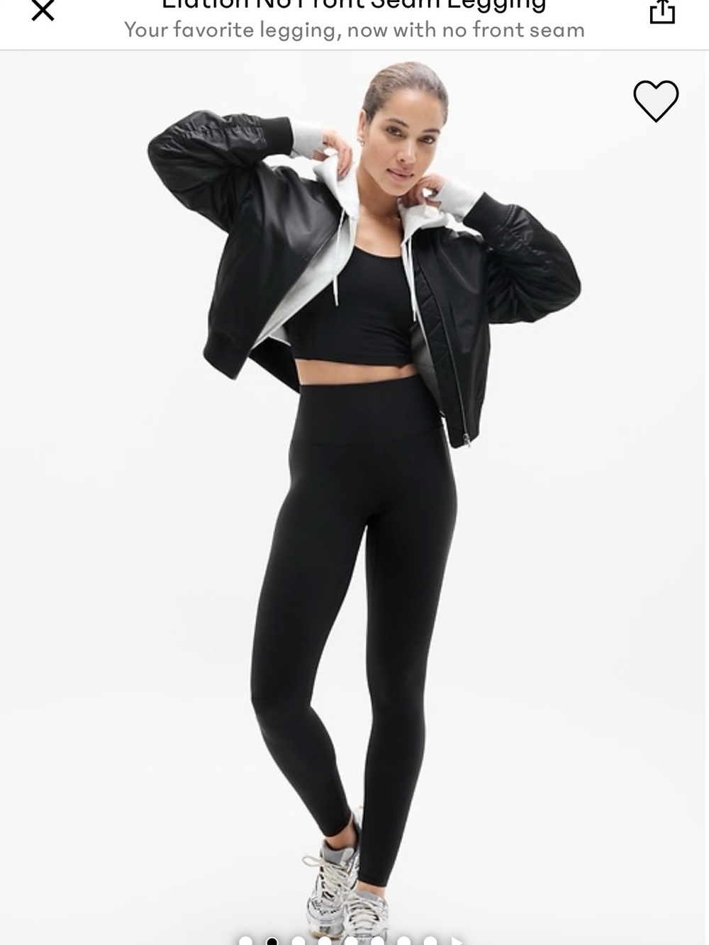 Athleta Black High-Rise No-Front-Seam Leggings